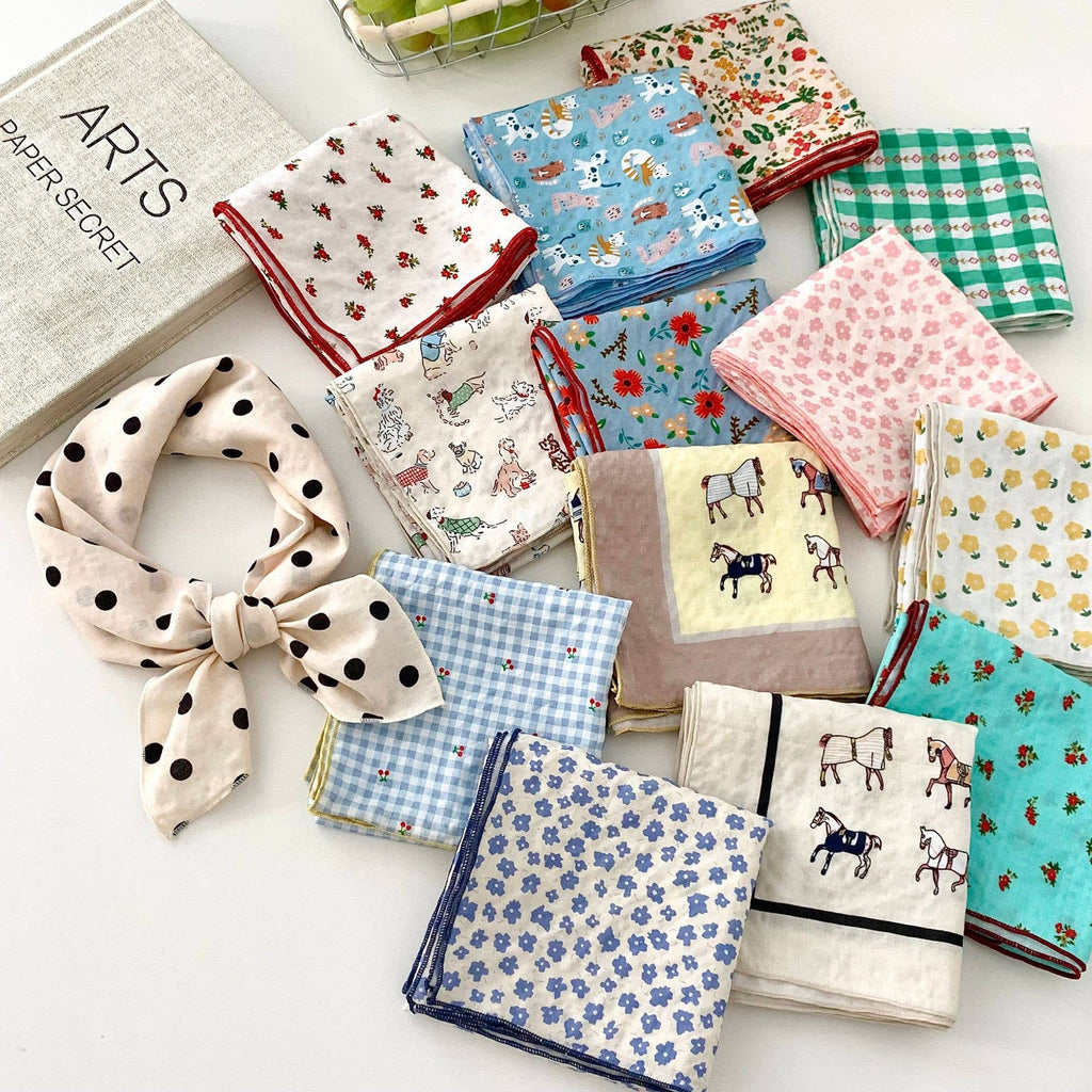Multi-Use Retro Floral & Animal Print Square Bandana