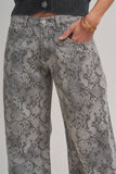 Snakeskin Barrel Leg Pant