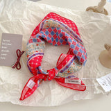 Red Passion Floral Bandana Square scarf
