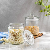 JoyFul Round Glass Cookie Jar with Airtight Lids (67 oz)