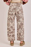 Snakeskin Barrel Leg Pant