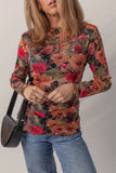 Multicolor Floral Mesh Top