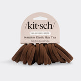 Recycled Fabric Seamless Hair Elastics 20pc Set - Chocolate