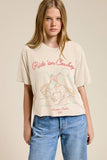 Ride 'Em Cowboy Graphic Raw Hem Faux Tee