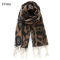 Soft Oblong Multi Color Leopard Brushed Scarf (10 colors)