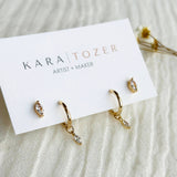 Kara Tozer Dangle Marquise Hoop Stacking Set