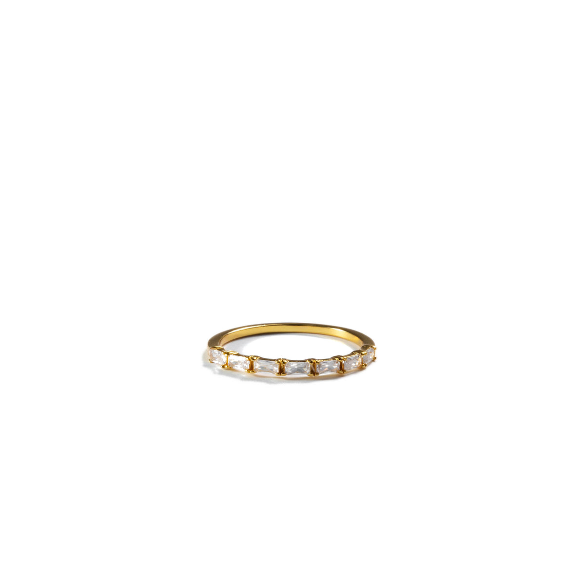 18K Gold Slim Baguette Tennis Ring