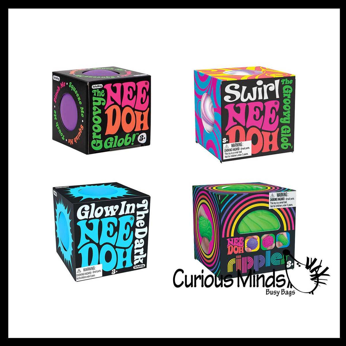 1 NeeDoh Assorted Teenie Tiny Nee-Doh Soft Doh Filled Stretc
