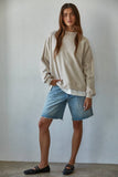 Cotton Polyester Crew Neck Sweatshirt Top