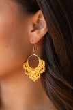 Mustard Statement Crochet Earrings