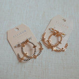 Golden Crosses Beaded Hoop Earrings