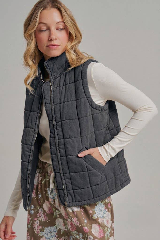 Vintage Washed Quilted Vest