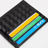 Vegan Leather Woven Braided Card Wallet