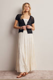 Open-Knit Short-Sleeve Crochet Cardigan Top