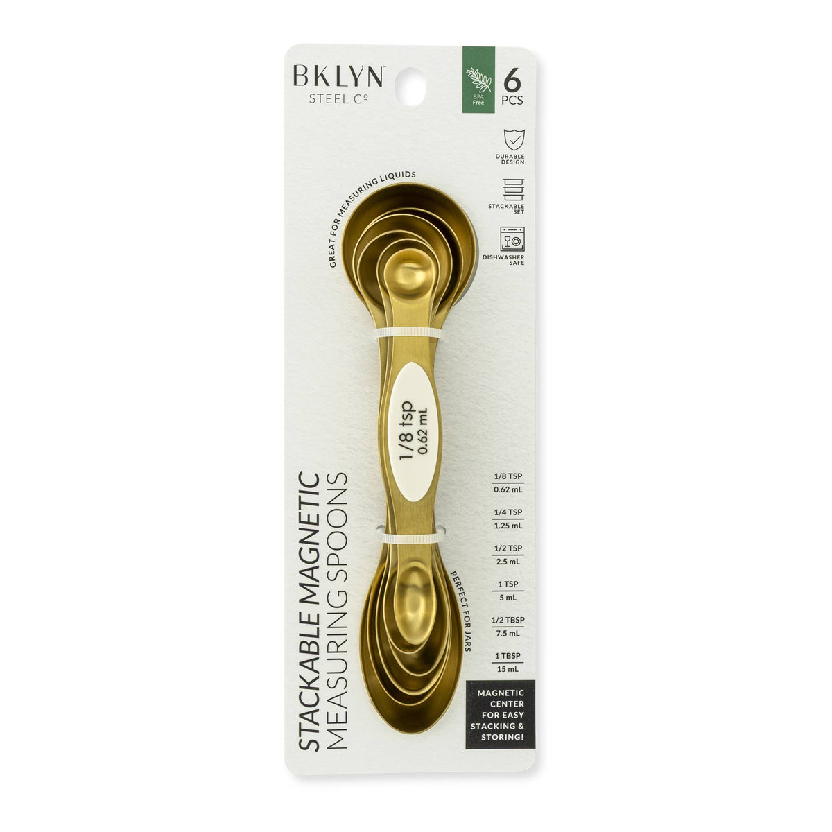 6pc Stackable Magnetic Measuring Spoons