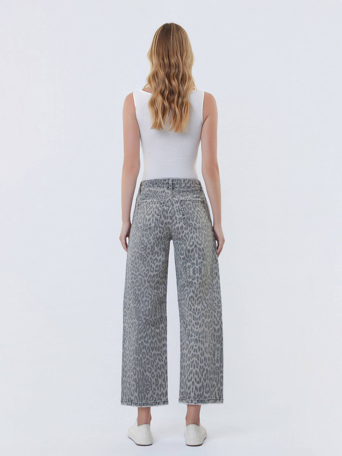 Vervet High Rise Leopard Barrel Pant