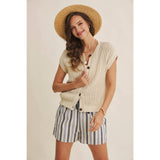 Breezy Cotton Open Knit Vest