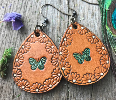 Butterfly Leather Earrings