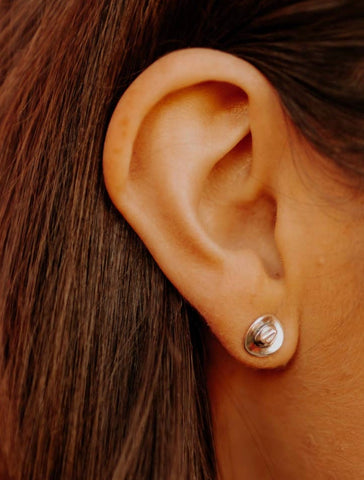 Sterling Silver Cowboy Hat Earrings